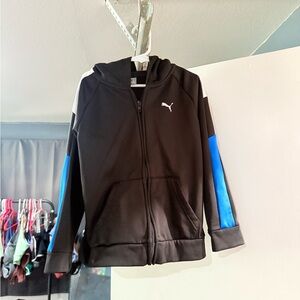 Puma Kids Jacket in Black with Blue Accents boy toddler